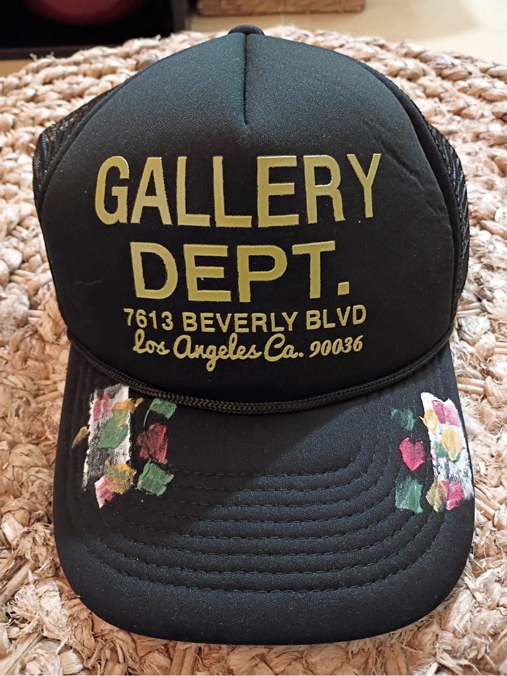 Gallery Dept. Black Mesh Trucker Cap with Branded Tags